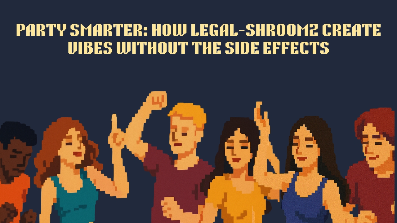 Pixel art of a diverse group of people dancing joyfully at a party.